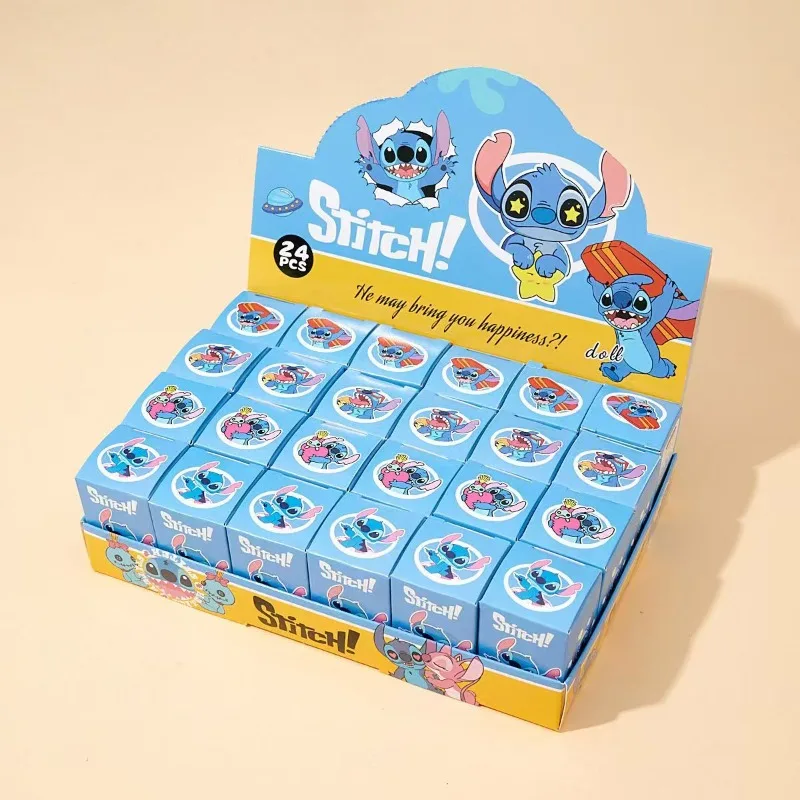 New Disney Stitch 24 Blind Boxes Dolls Lilo Stitch Keychain Mystery Box Toy Fashion Figurines Adult Christmas Birthday Gifts