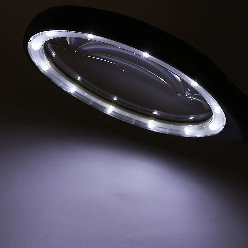 Imagem -03 - Lupa Grande com Lente Grande Lupa de 13x5x para Leitura Baixa Visão Ajudas com Luz de 12 Led 138 mm
