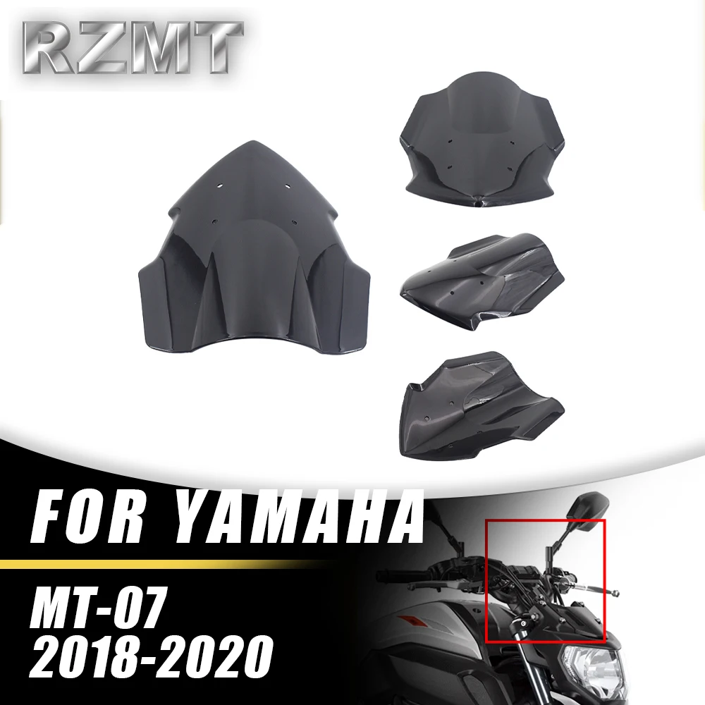 

Front Double Bubble Wind Deflector Windscreen For YAMAHA MT-07 2018-2020 2019 Motorcycle Accessories Windshield With Bracket