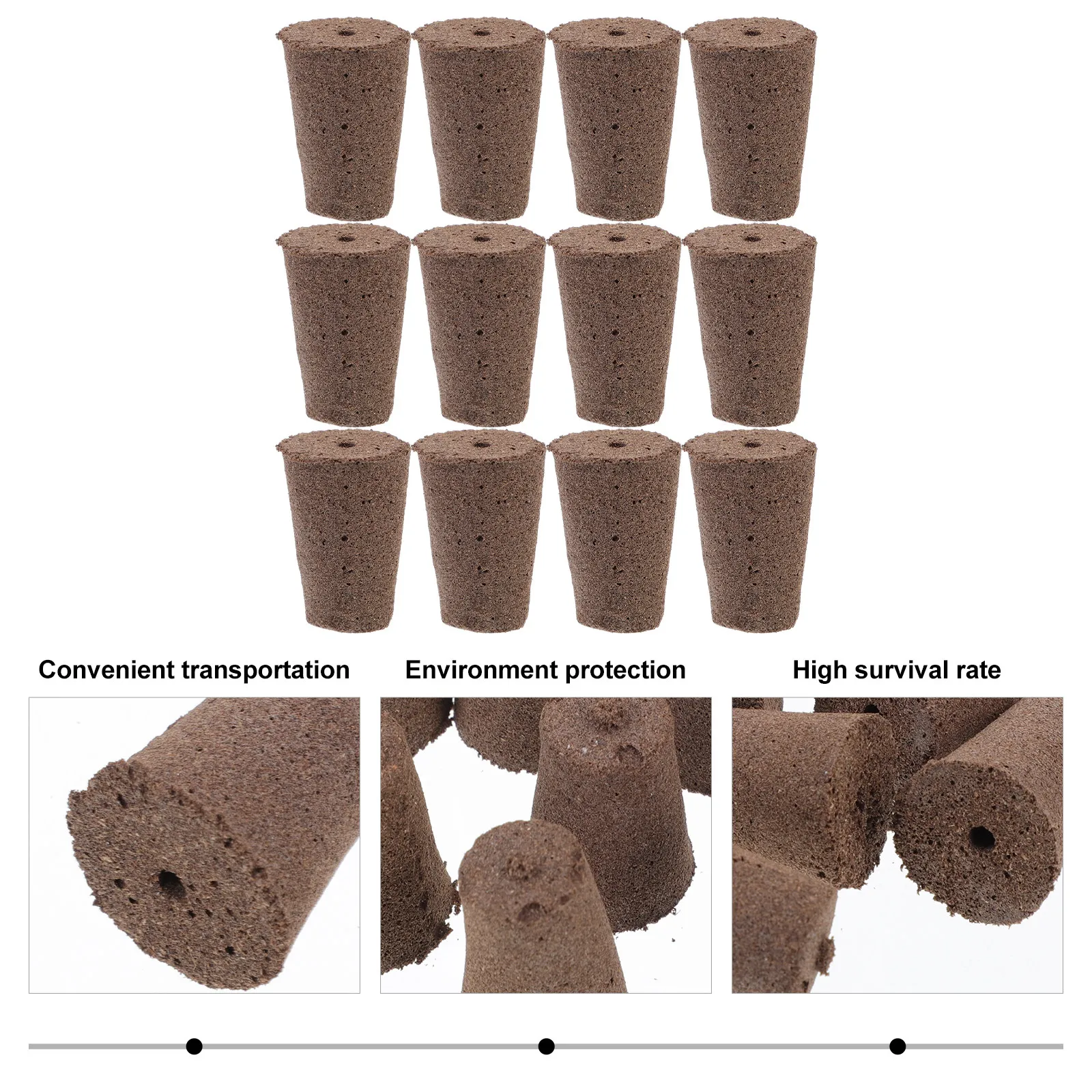 12Pcs Biodegradable Soilless Cultivation Nutrient Blocks for Seedlings Herb Flower Vegetable Gardening Plant Nursery