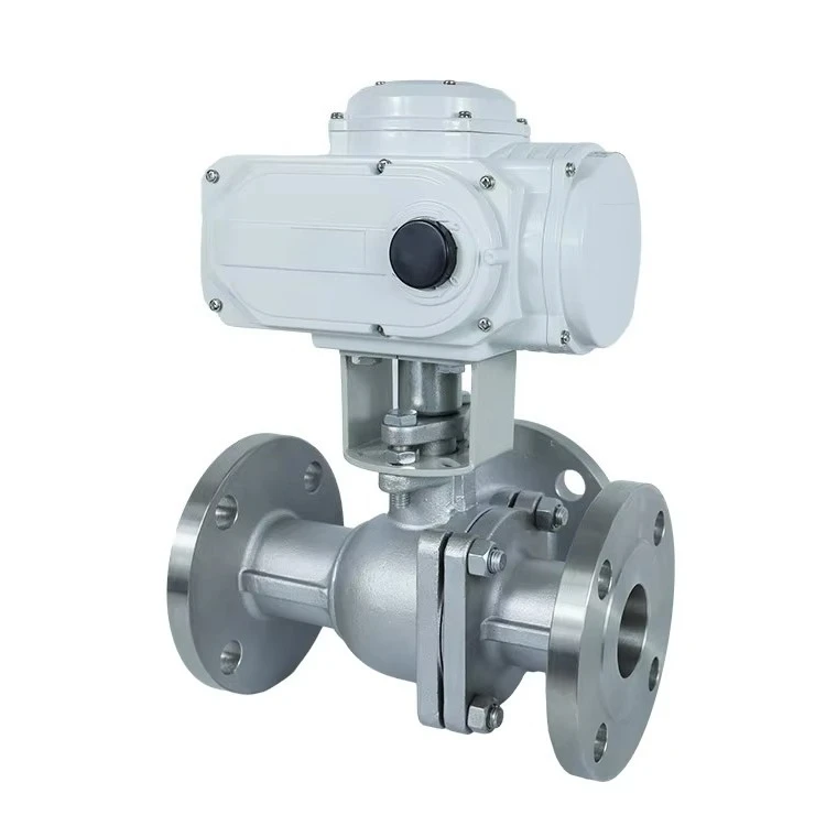ANSI Class#150 #300 T-Port L-Port Electric Actuator Motorized Flanged 3 Way Stainless Steel Ball Valve