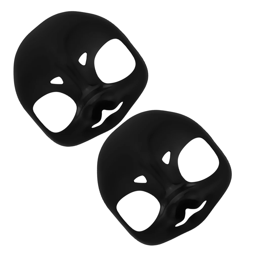 

2 Pcs Mask Blank Masquerade Costume Face Cosplay Accessory Cat suit Head Plastic Dress up Props Party