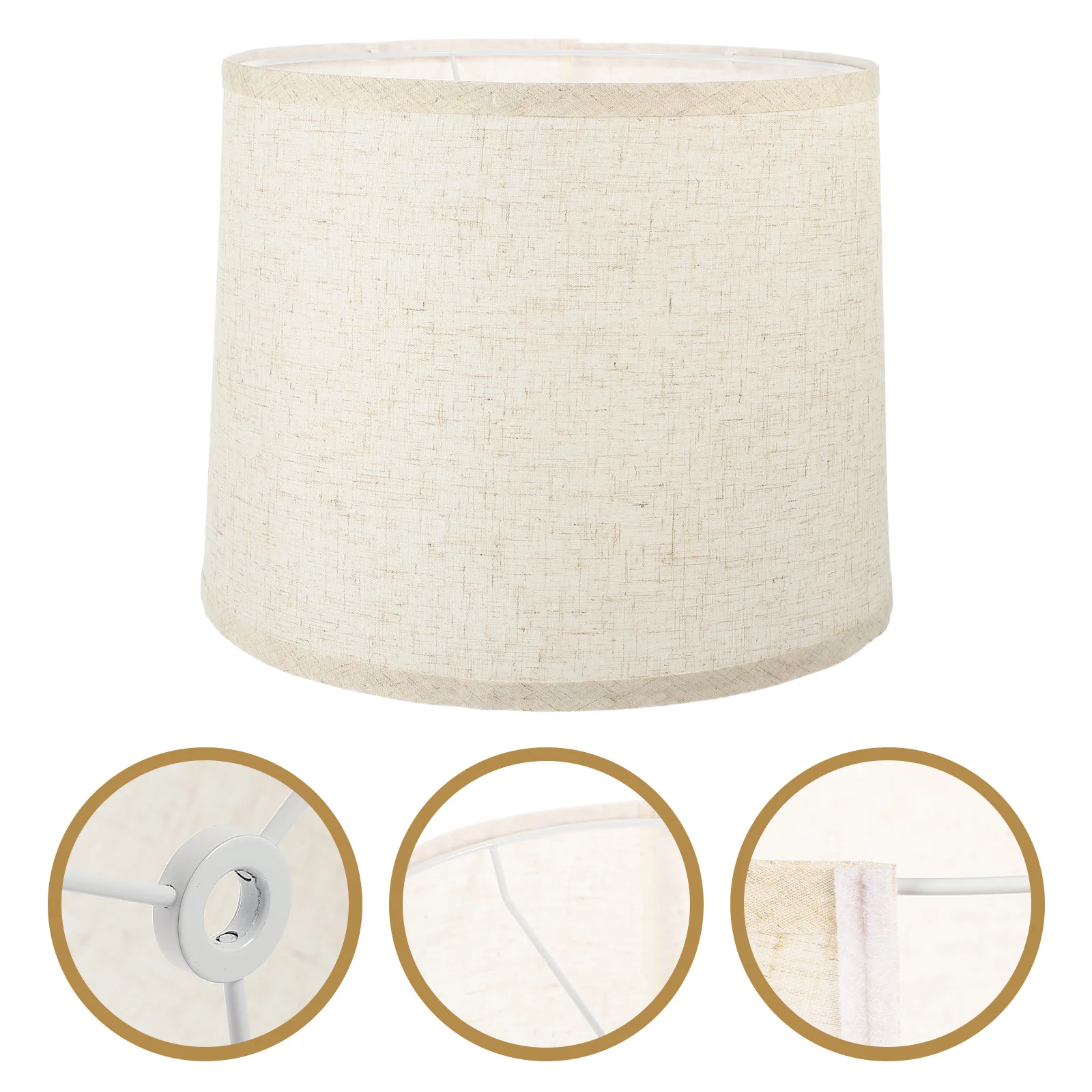 

Bulb Small Diameter Linen Round Table Lamp Chandelier Decorative Lampshade White