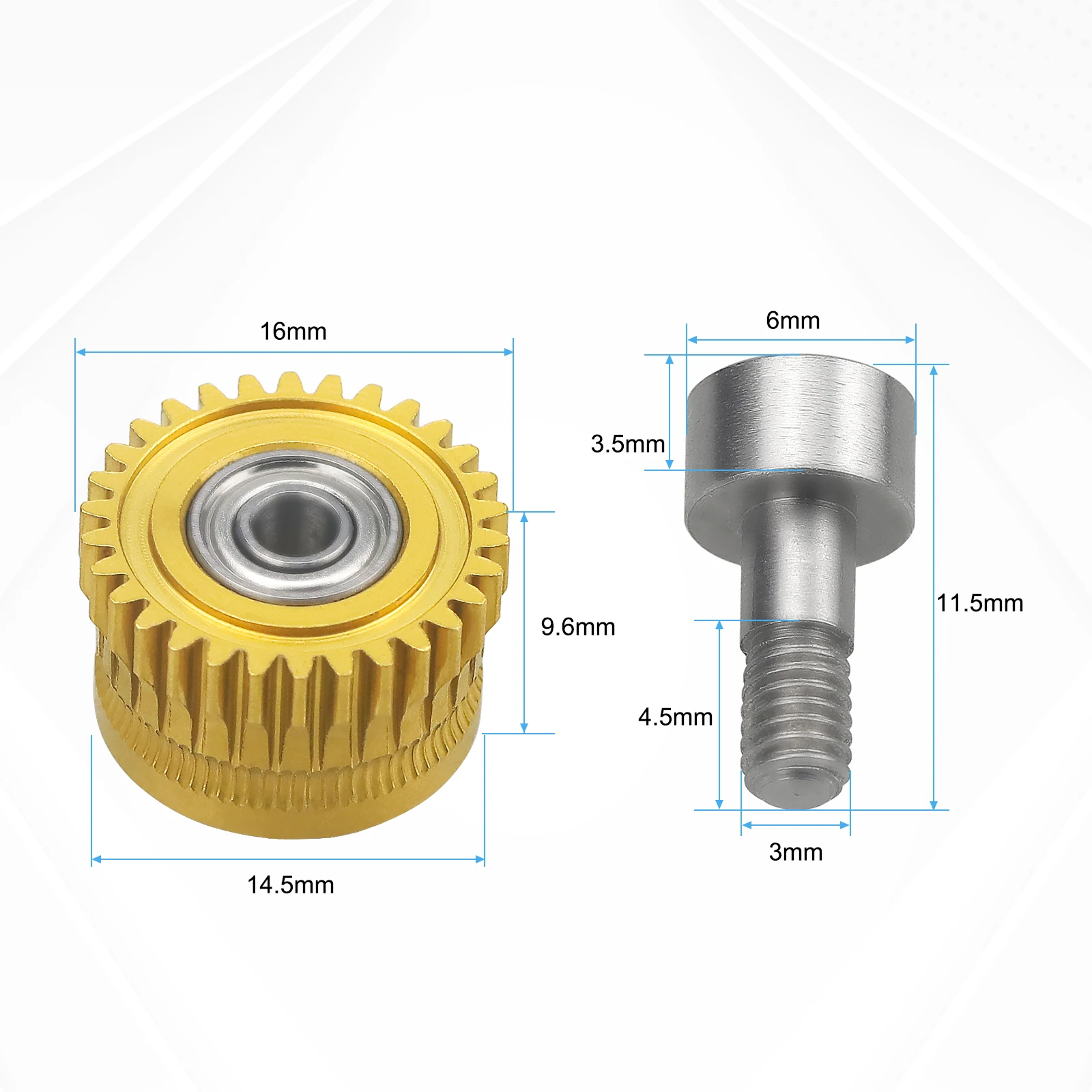 Verbessertes Extruder-Zahnradsatz für Creality K1 K1C K1 Max Ender-3 V3 /V3 Plus, vernickeltes gehärtetes Stahl-DLC-Doppellager-Zahnräder – Detail 8