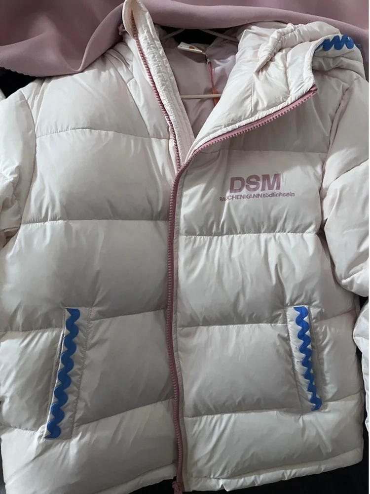 

Sweet Girl Winter Cotton Jaet Women's Zipper Hooded Coat Color Blo Design Youthful Sle Long Sve Regular Length