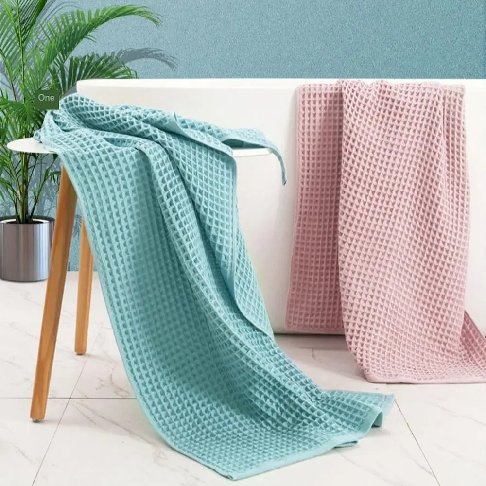 

gifts 70*140cm Cotton Waffle Bath Towel Soft Absorbent Solid Color Towels Durable Honeycomb Mesh Towel Home Cleaning Towel