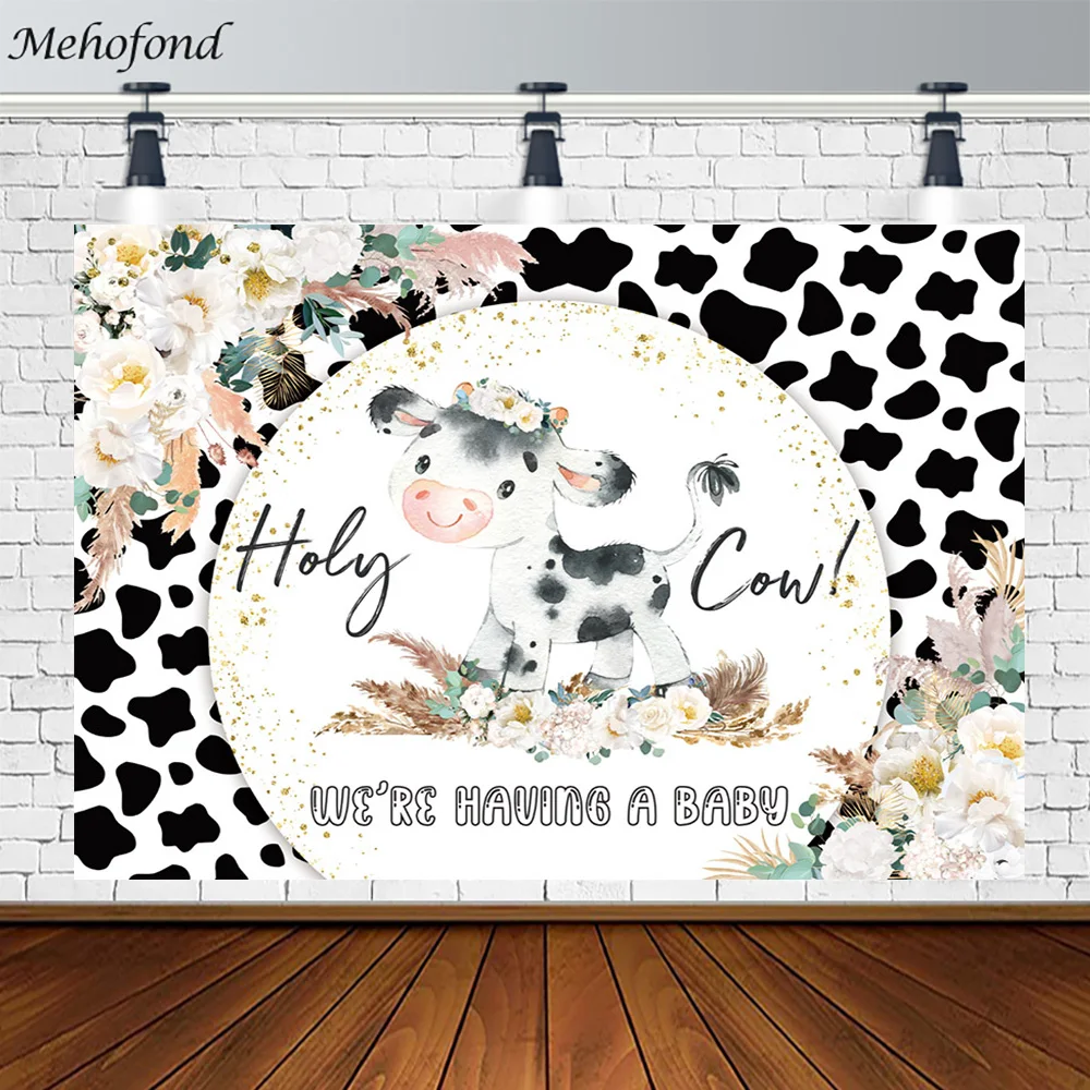 

Mehofond Holy Cow Backdrop Baby Shower West Cowboy Birthday Party Decoration Photography Background Photo Studio Photocall Props
