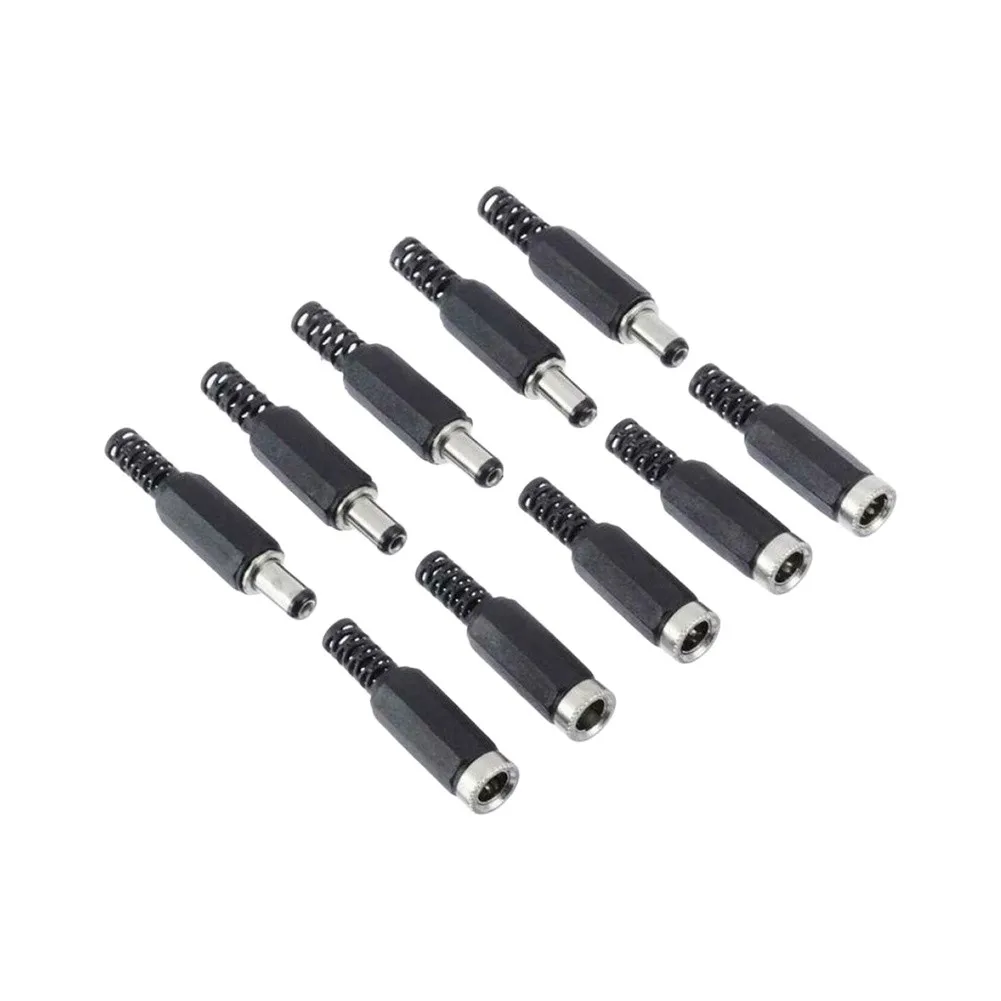 Dc Jack Connectors 5 Sets of DC Power Connectors 21mm x 55mm Solder Termination Compression Stress Relief Materials