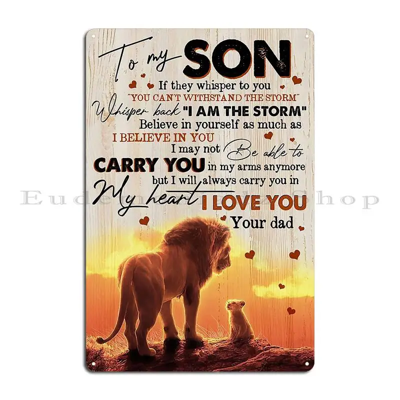 Custom Rusty Tin Kitchen Sign - alternate angle