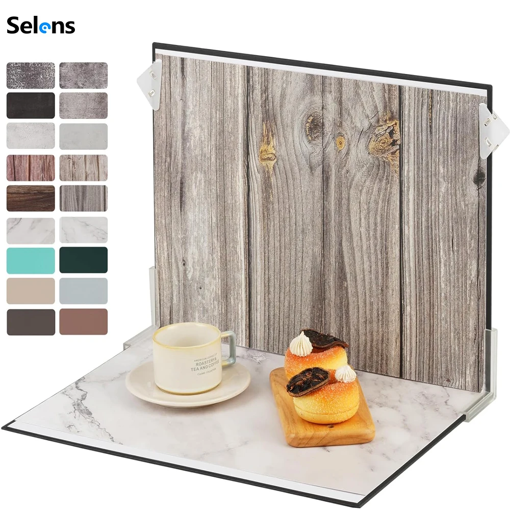 Selens Photography Backdrops Board Kit Photo Background Food Photography 9 Double-Sided Background Paper Photography Accessories