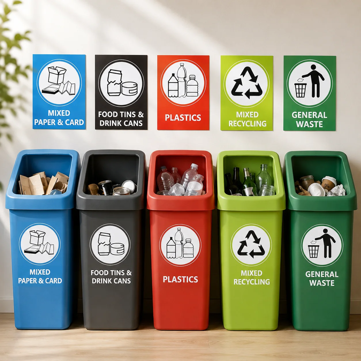 18 Sheet Trash Can Recycling Sticker Tag Recycle For Outdoor Bin Stickers Pvc Garbage Labels Trashcan Please For Trash Can