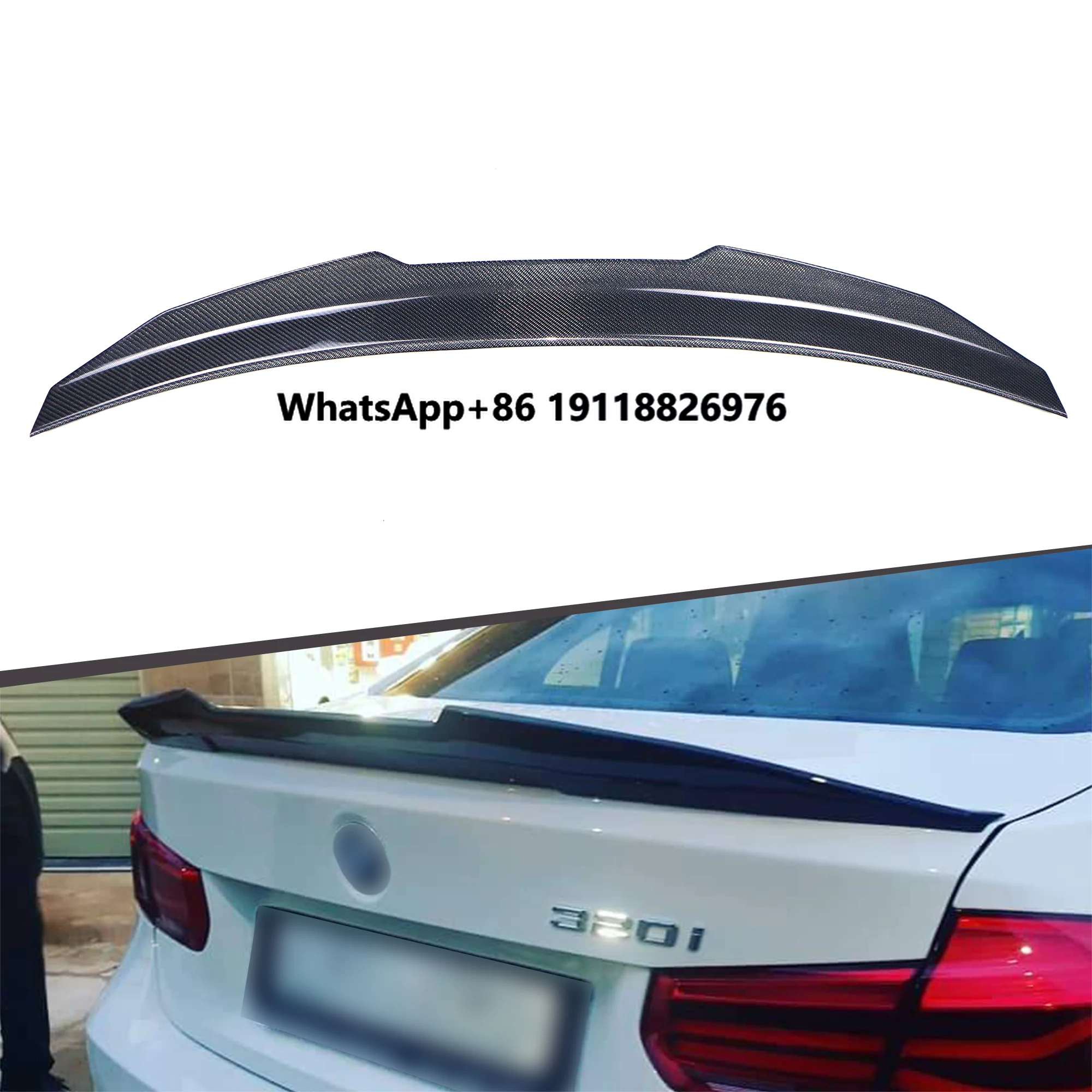 

PSM Style Ducktail Trunk Spoiler Carbon Fiber Car Rear Spoiler Wing for F30 2013-2017 Boot Spoiler