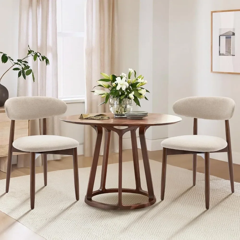 Ensemble de 6 chaises de salle à manger en bois avec repose-pieds, tissu moderne, chaise de cuisine de ferme