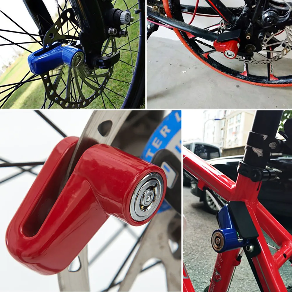 Bloqueio de freio a disco de bicicleta – Bloqueio anti-roubo de fio de aço para scooter elétrica, mountain bike e motocicleta, design durável