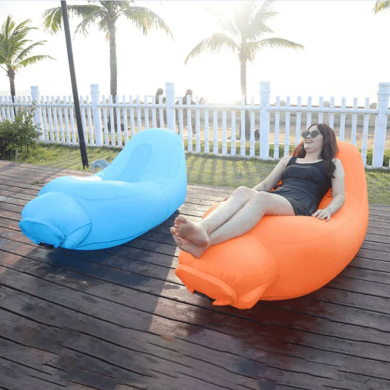 Portable Inflatable Lazy Sofa Beach Couch Camping Lounge Chair Folding Travel Leisure Trend Outdoor Sun Lounger