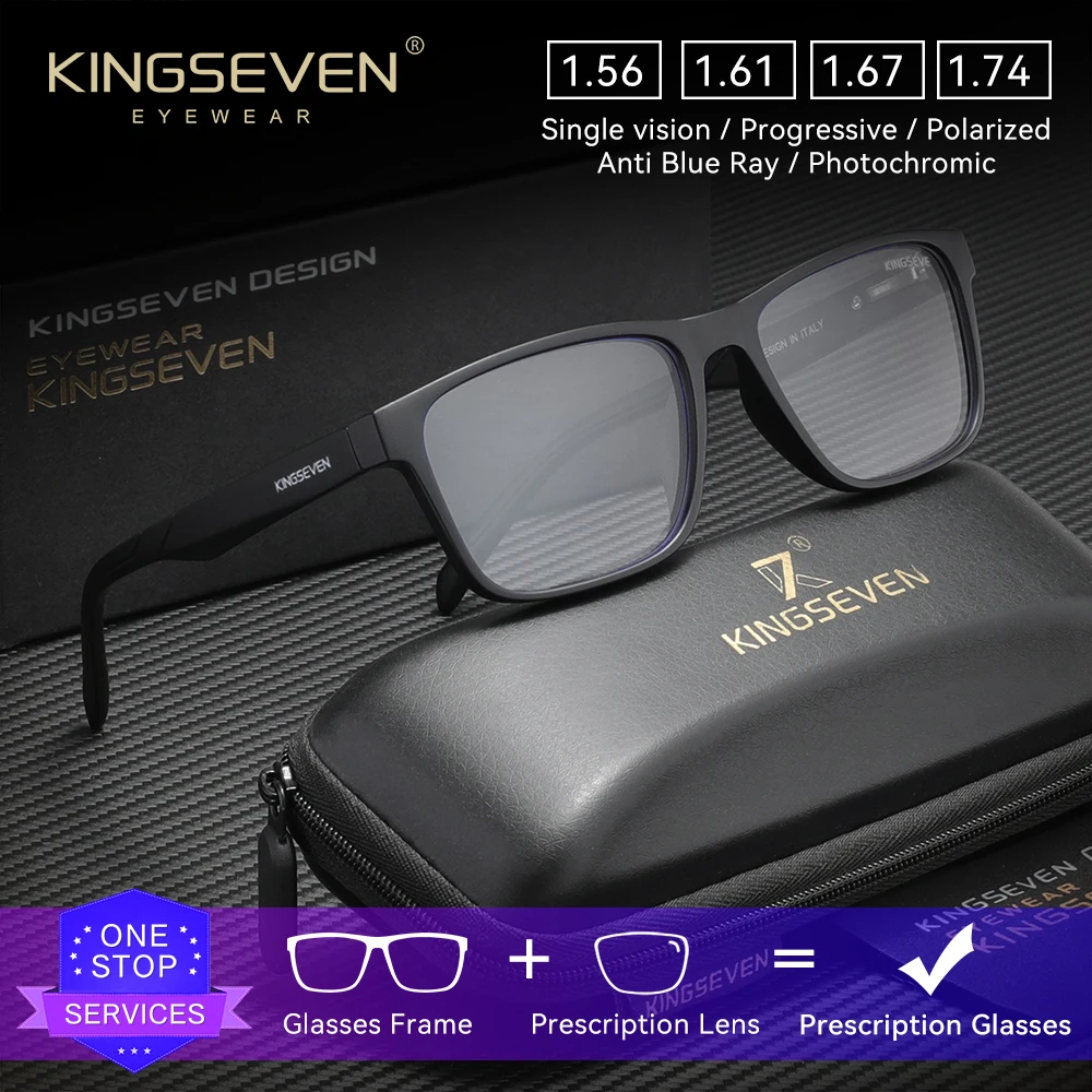 

KINGSEVEN Causal Anti Blue Light Optical Lens Glasses Prescription Myopia Hyperopia Fashion Students Men Women Reading Glasses