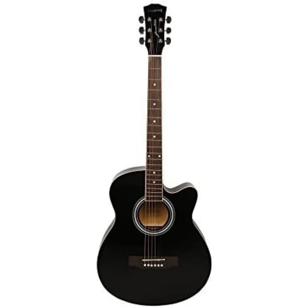 

Acoustic Electric Guitar Spruce Wood Finish(Black EQ) Electro Acoustic Guitars with Strings, Strap, Pickup and Bag