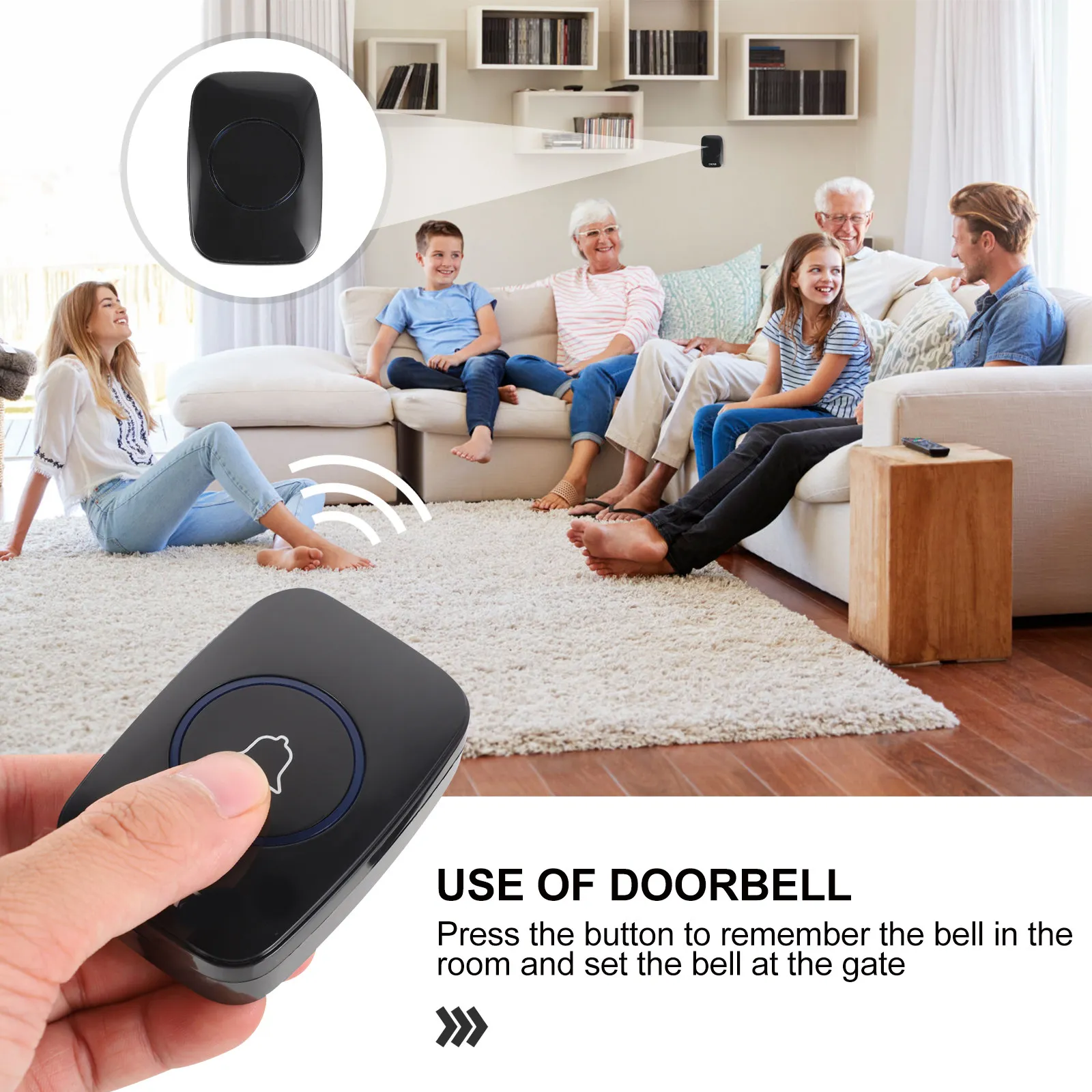 

1Set Elder Calling Alert Premium Wireless Call System 300M Long Range Penetration Built-in LED Indicator for Home Hotel Office