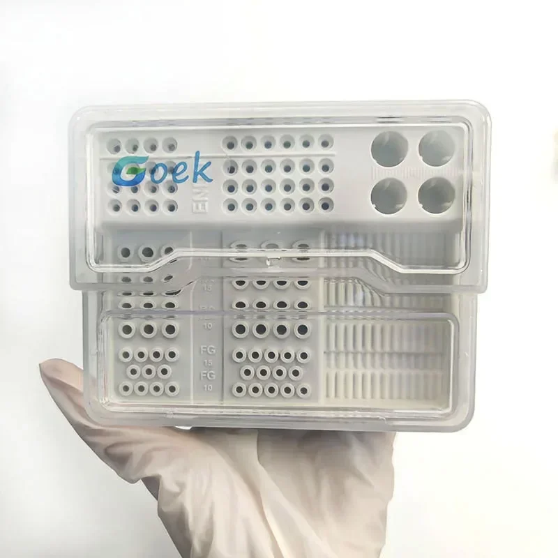 91pcs Holes Dental Endo Management Box for Placing Small Appliances Dentistry Products Retainers Box Laboratory Tool Blue/White