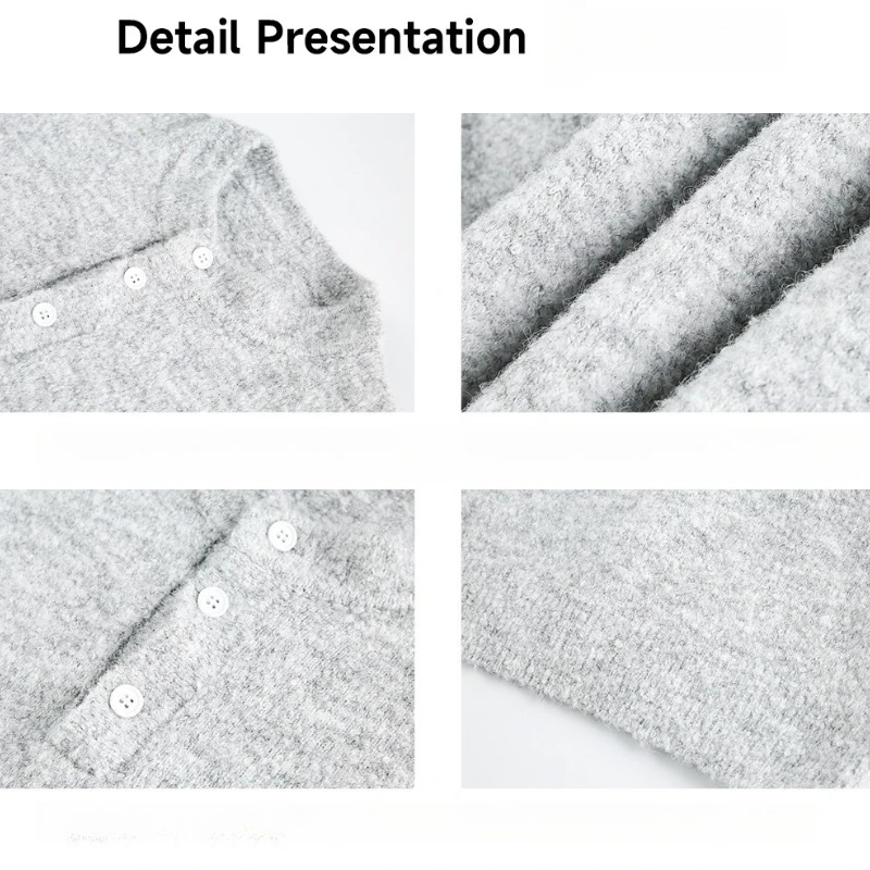 Polo Knit Sweater Vintage Henley Neck Thick Warm Pullover, Old Money Academic Style Loose Fit Fall Winter Casual Sweater