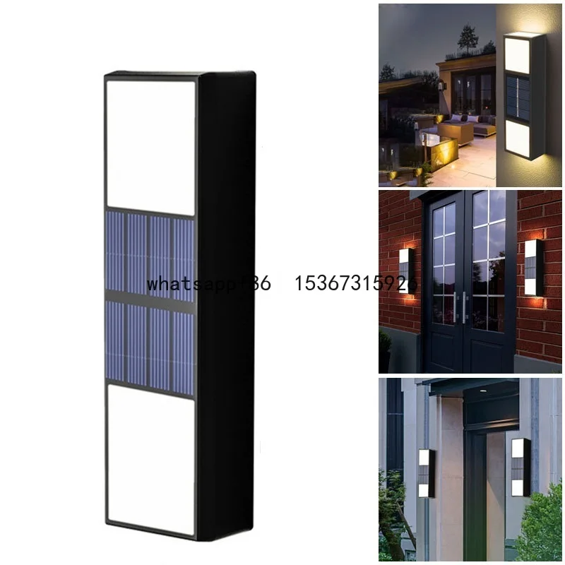 2PCS Outdoor Garden Villa Decorative LED Solar Energy Wall Light Courtyard Door Sign Lights Waterproof Landscape Ambient Lamp