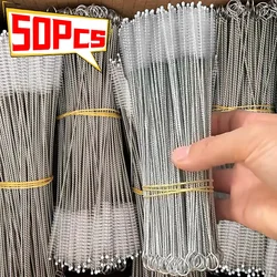 50/1 pz spazzole per la pulizia della paglia in acciaio inox manico lungo cannucce per bevande tubo spazzola per la pulizia dei tubi per biberon strumenti per la pulizia