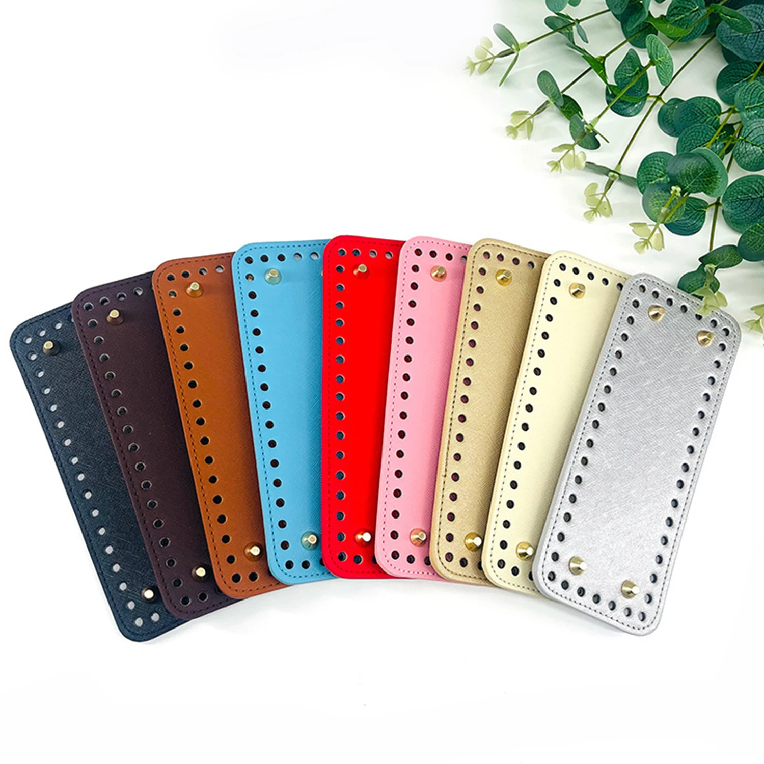 20*8CM Oval Bottom for Knitted Bag Leather Bag Accessories Handmade Bottom with Holes DIY Crochet handcraft Bottom PU Bag Base