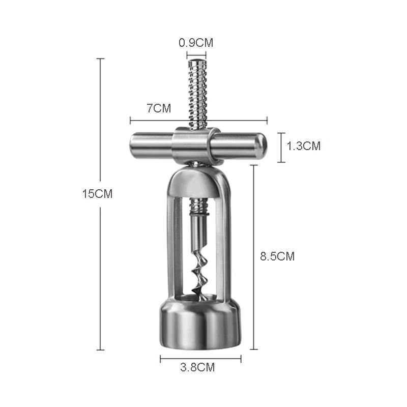 1/3Pcs 304 Stainless Steel Wine Bottle Opener, Leverage Design Corkscrew for Red Wine - Kitchenware Bar Tools