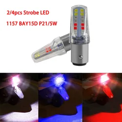 2/4pcs 1157 bay15d led brake light Strobe Motorcycle taillights flashing Stop lamp Warning taillights Motorcycle running lights