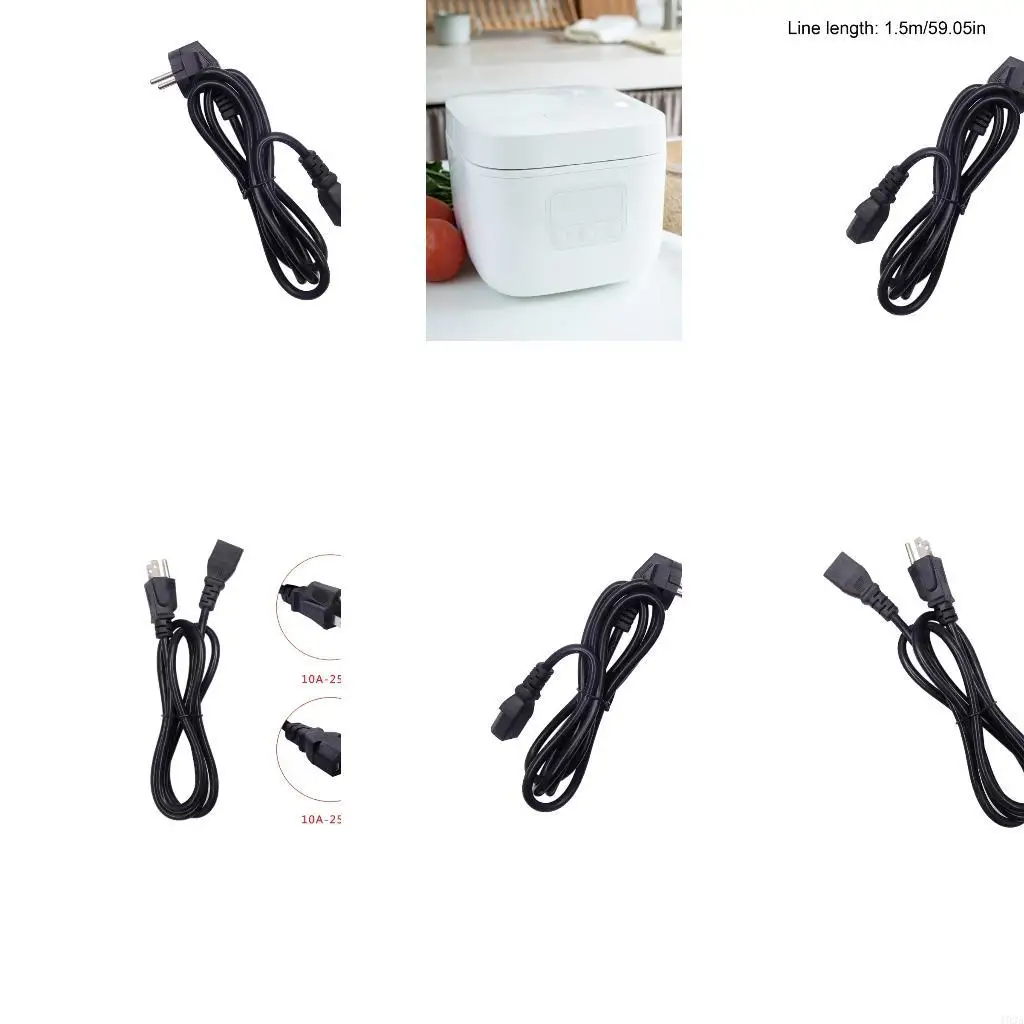 193A 3 Prong Replacement Power Cord For Electric Cooker Microwave Soys Milk Maker