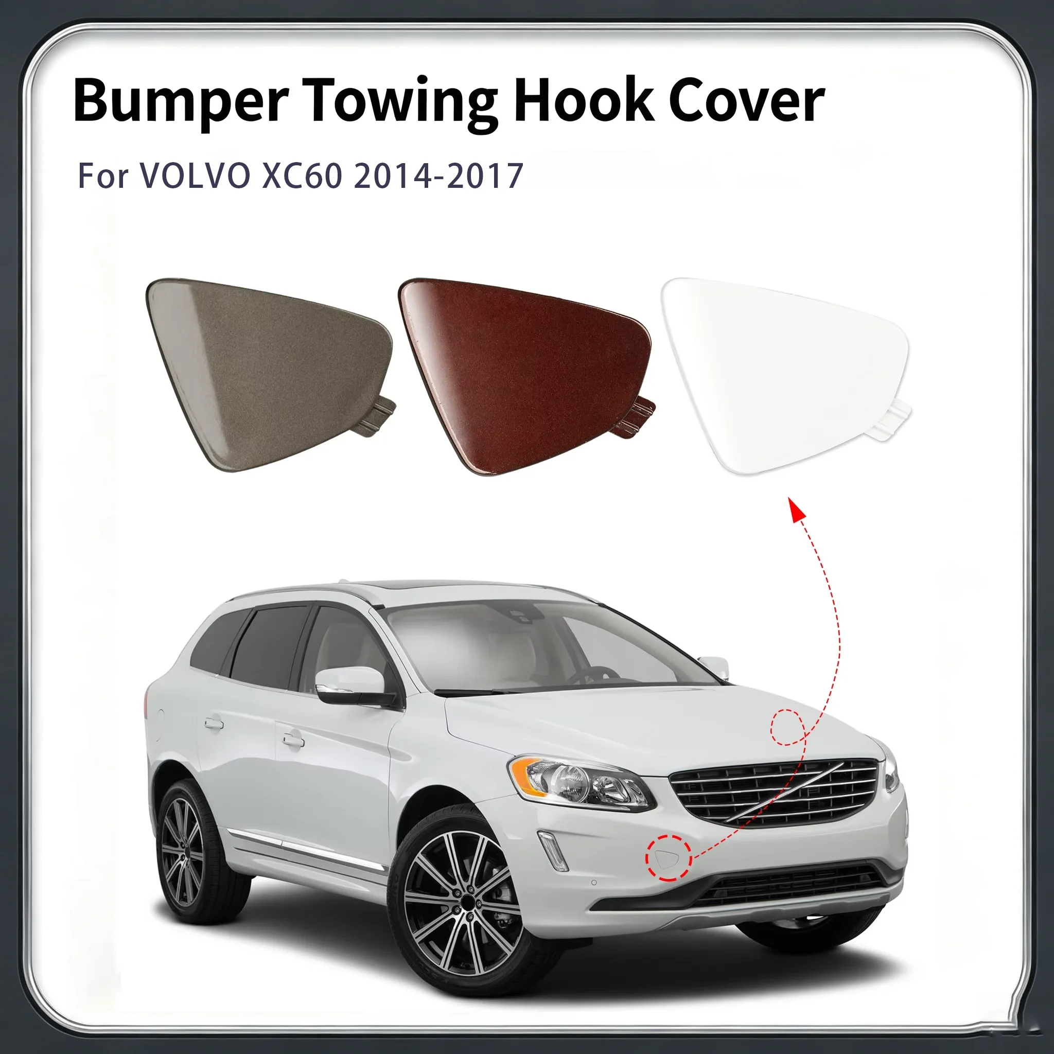 For VOLVO XC60 2014-2017 Front Bumper Tow Hook Cover Cap Right Passenger Side 31323767 31323767-2 398215624