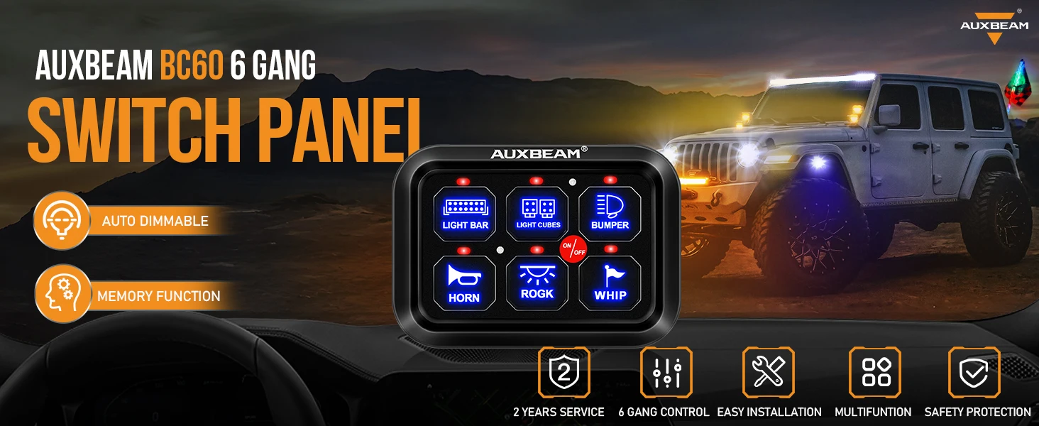 6 gang switch panel overview