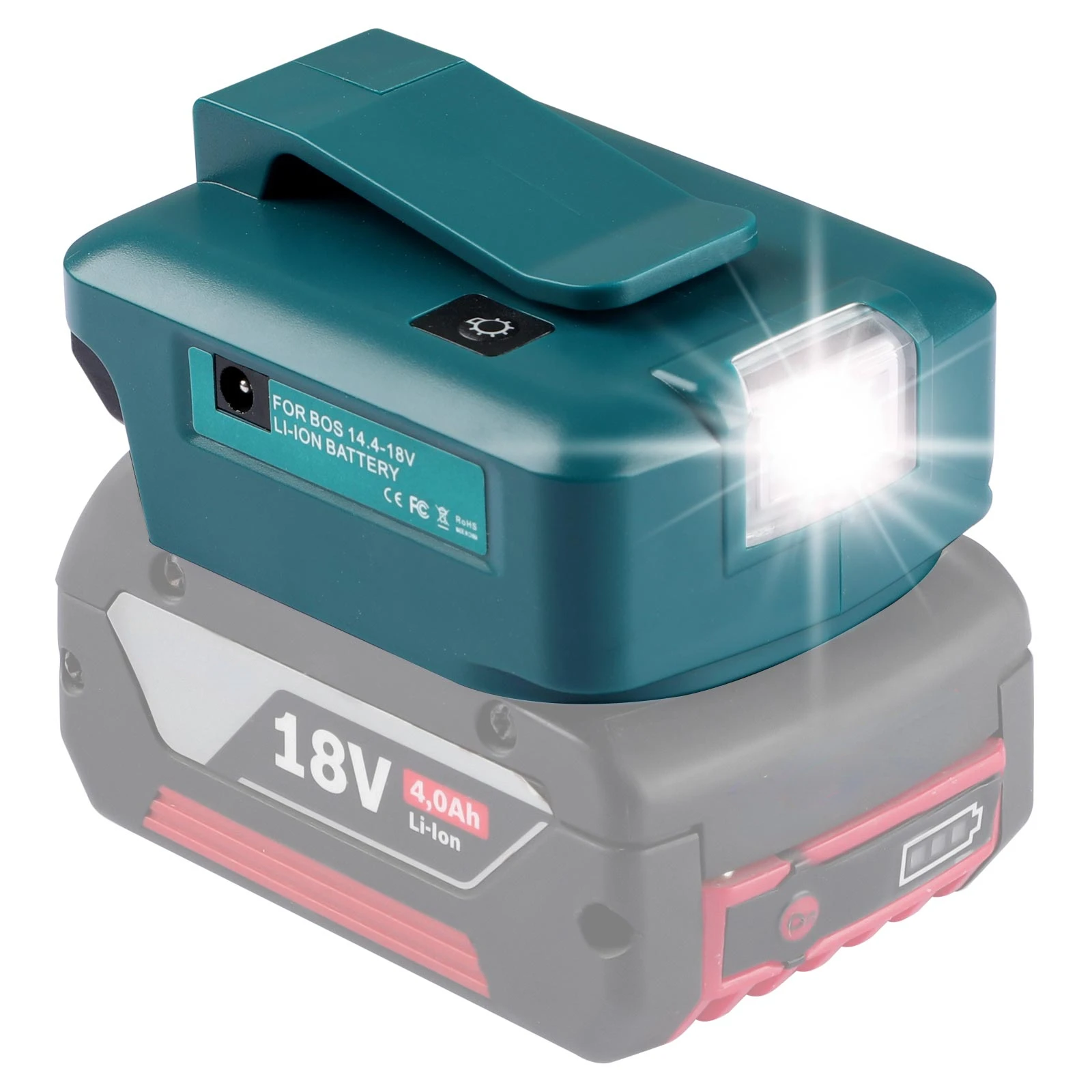 Imagem -05 - Adaptador de Bateria com Luz Led Dual Usb Tipo-c Port para Makita Dewalt Bosch Milwaukee Black Decker 18v 20v Li-ion Battery