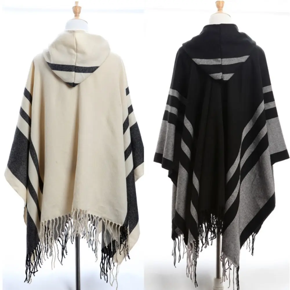 

Женская зимняя теплая флисовая шаль с капюшоном, утепленный шарф, имитация кашемировой шали, накидка