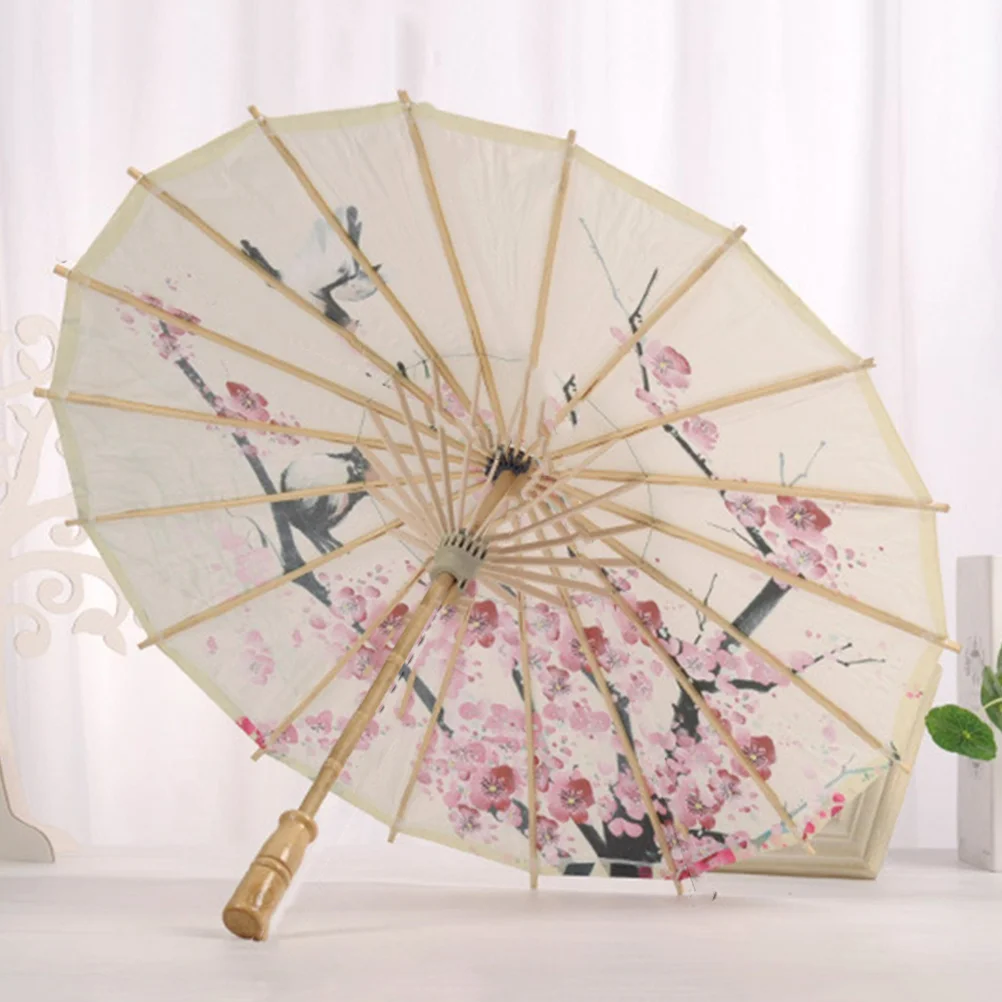 Dance Paper Umbrella White Decorations Prop Bamboo Japanese Chinese Sun Parasol