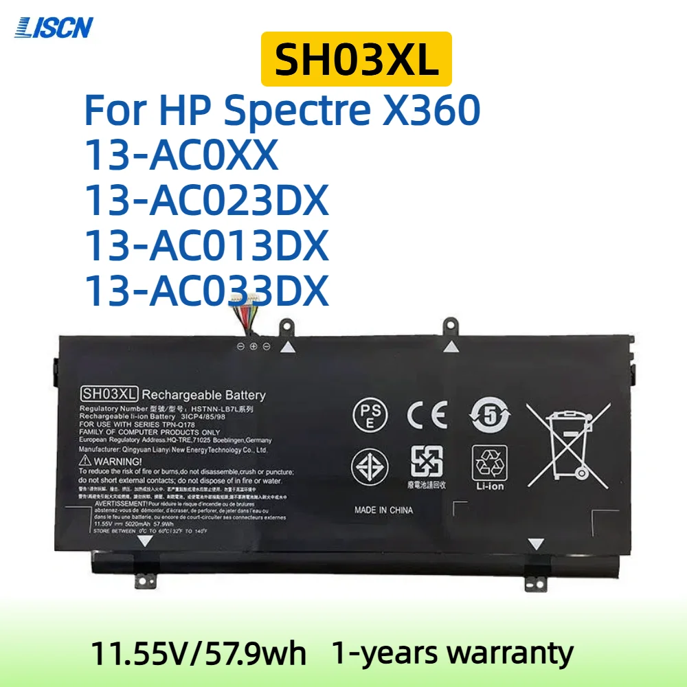 SH03XL CN03XL 859026-421 859356-855 HSTNN-LB7L TPN-Q178 Battery For HP Spectre X360 13-AB001 13-AB002 AC033DX 5020mAh