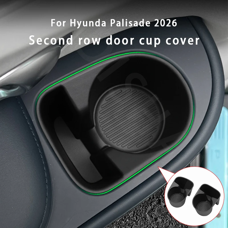 

For Hyundai Palisade 2026 Car Water Cup Holder The Second Row Door Side Drinks Cup Holder Storage Box Interior Accessories