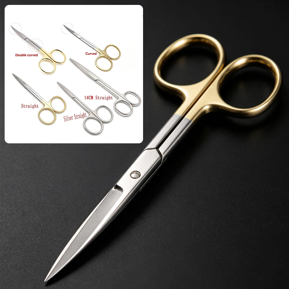 11.5cm 14cm Stainless Steel Surgical Scissors Straight Curved for Oral Ophthalmic Medical Procedures and Dissection