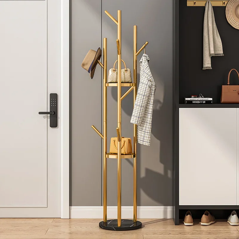 Light Luxury Standing Coat Rack Floor Bedroom Home Clothes Hooks Simple Modern Clothes Hanger Simple Hanger in the Hallway