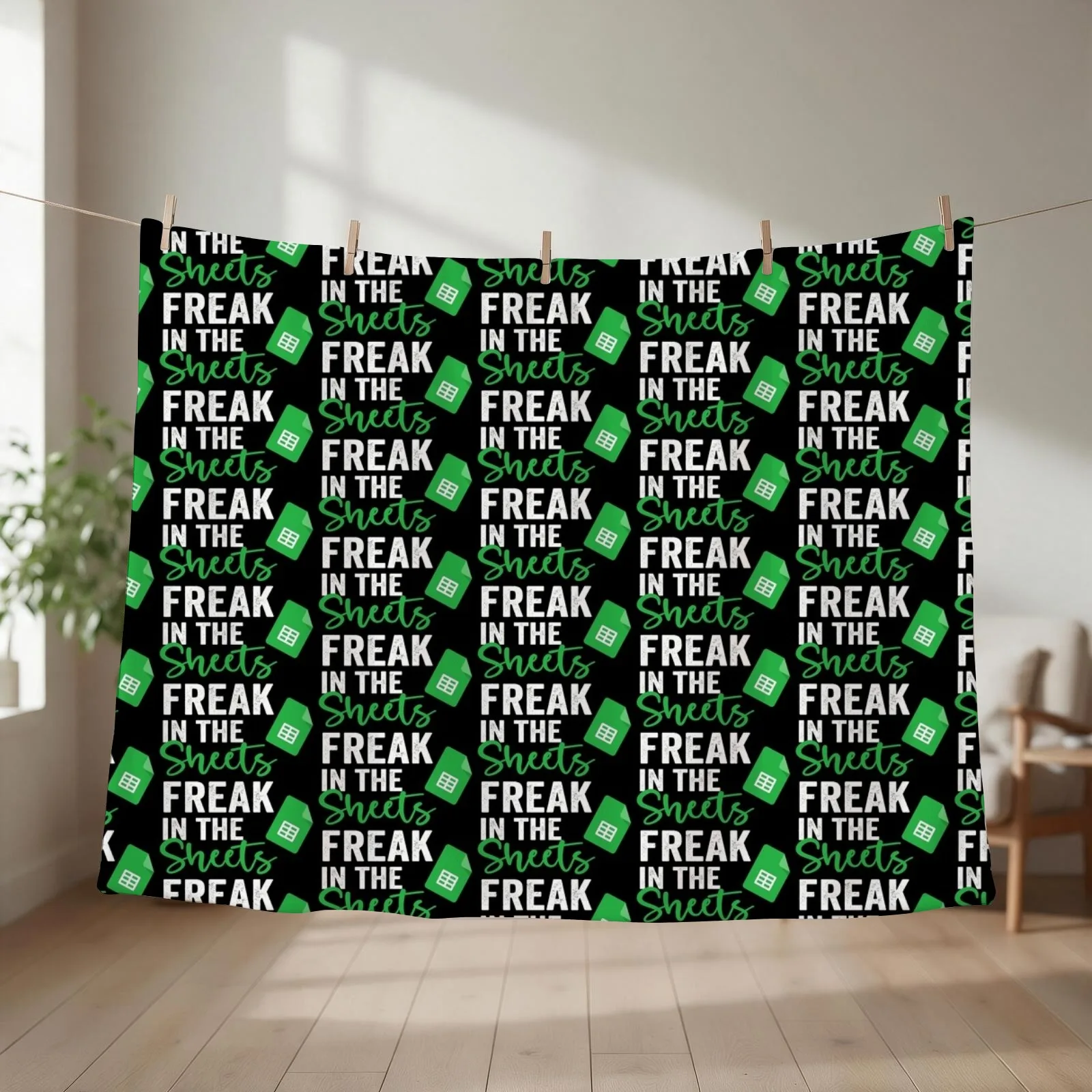 FREAK IN THE SHEETS Throw Blanket couch cozy soft plush fuzzy picnic outdoor blanket