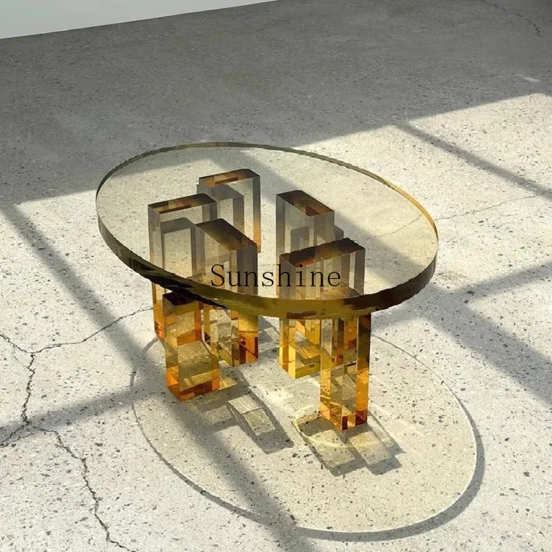 

Acrylic table gradual change coffee table home creative simple villa entrance living room light luxury