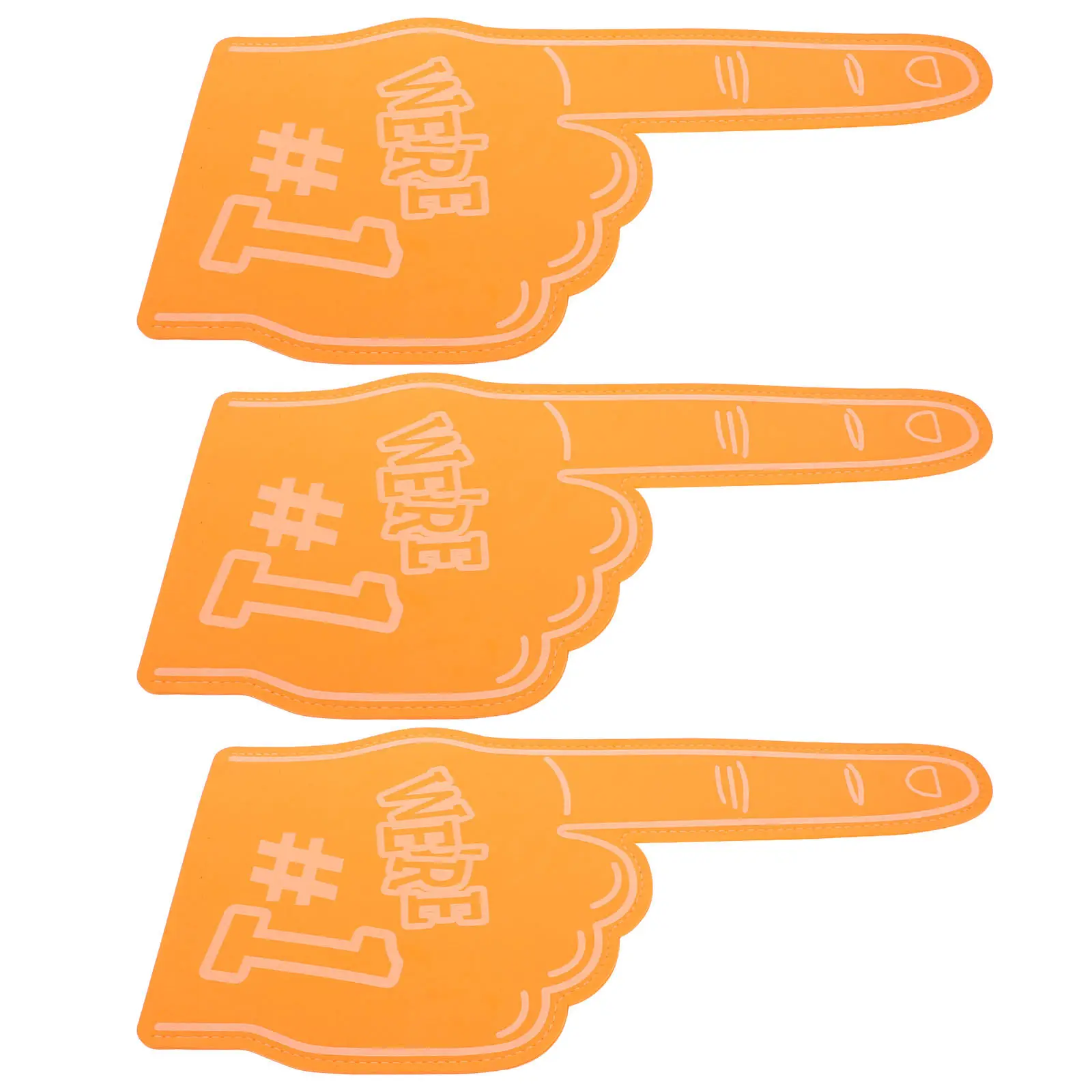 3Pcs Sports Fan Foam Fingers Eva Cheerleading Hand Covers Number 1 Big Foam Hands for Football Basketball Baseball Match Cheer