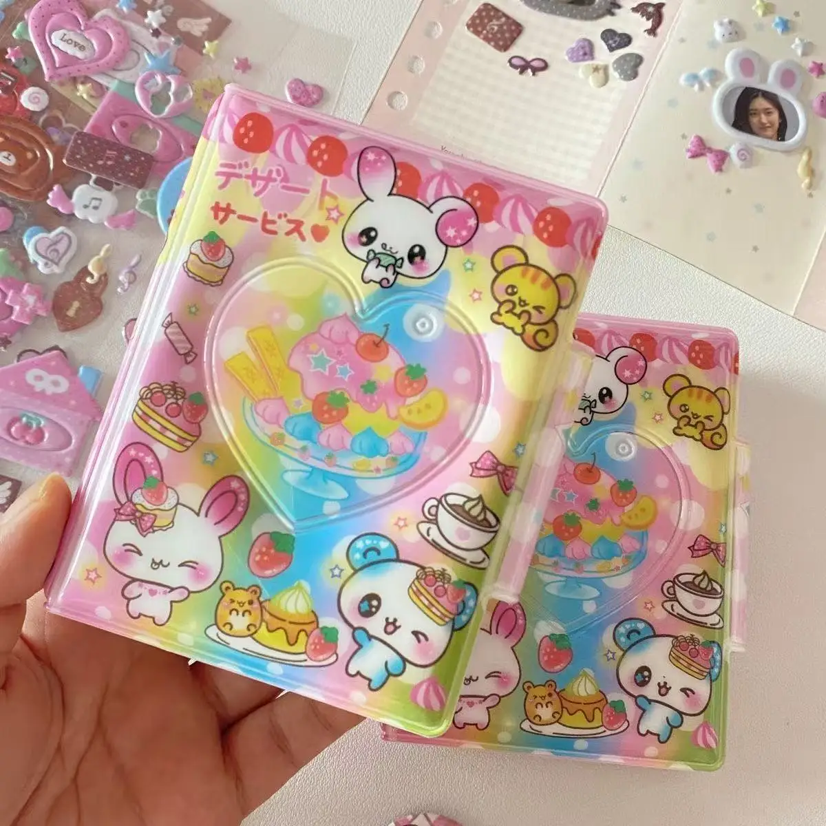 

Новая старомодная книга-карточка с милыми животными в стиле Ins, одно квадратная сумка для хранения в погоне за звездами, 3 дюйма, маленькая сумка для карточек Polaroid, милый подарок 2026