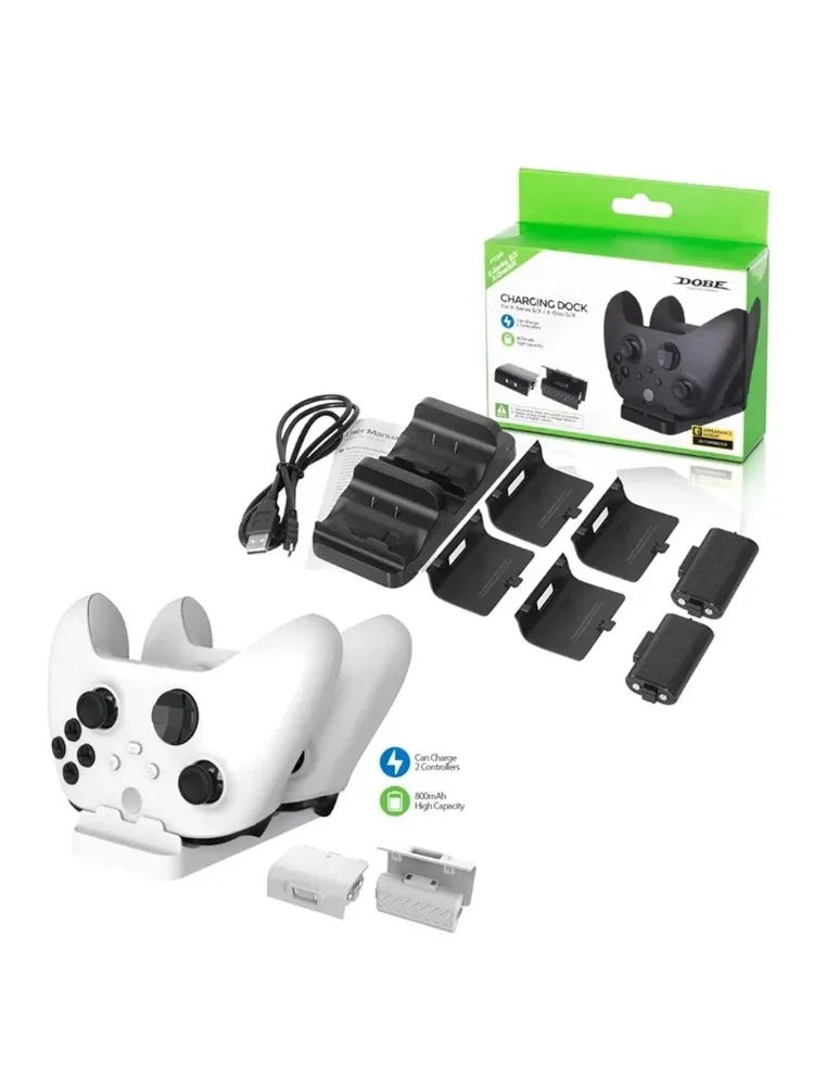Kompatybilny z kontrolerami bezprzewodowymi Xbox Series X/S, podwójna ładowarka do SLIM/ONE X, zestaw do ładowania dwóch baterii X1, baza ładująca. — zdjęcie produktu 6