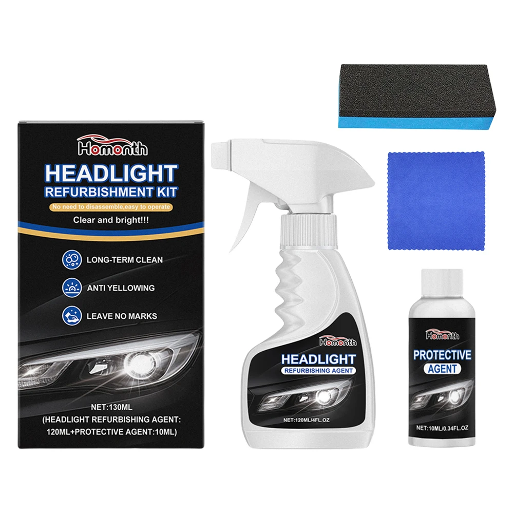 Automotive Headlight Restoration Kit with Wipe & Sponge Car Headlight Restoration Polishing Kits Headlamp Repair Kits