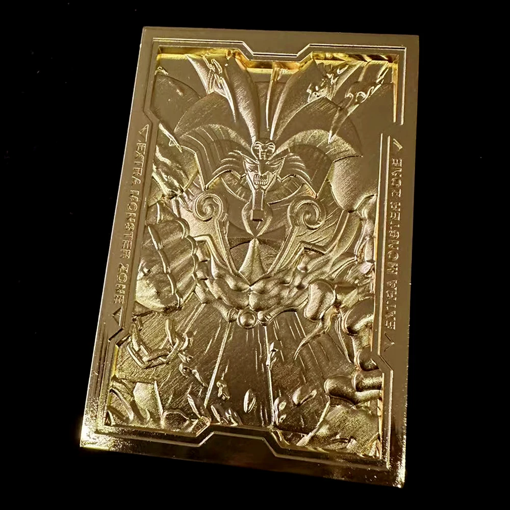 Yu-Gi-Oh! Exodia the Forbidden One Relief 3D Metal Card Diy Self Made Game Anime Collection Card Gift Toys