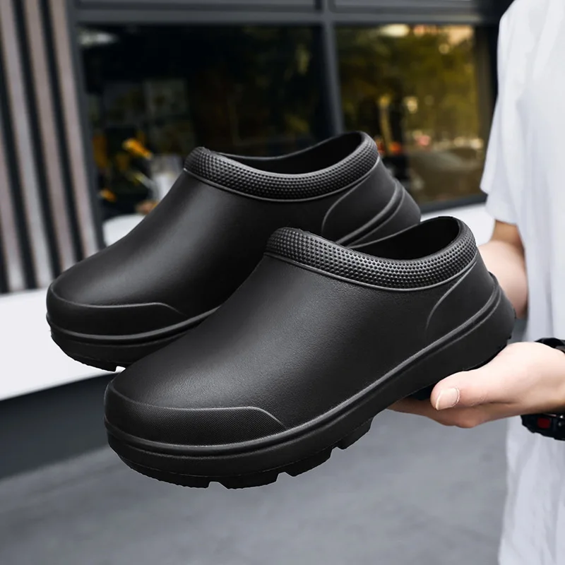 Men's Chef Shoes Anti Slip Oil Resistant Dirt Resistant Shoes Kitchen Work  Quick Dry Rain  Large Size Breath