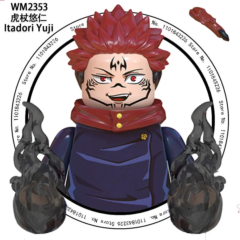 48pcs Jujutsu Kaisen Bouwstenen Itadori Yuji Gojo Satoru Ryomen Mini Action Figure Accessoires Kerstcadeau voor kinderen