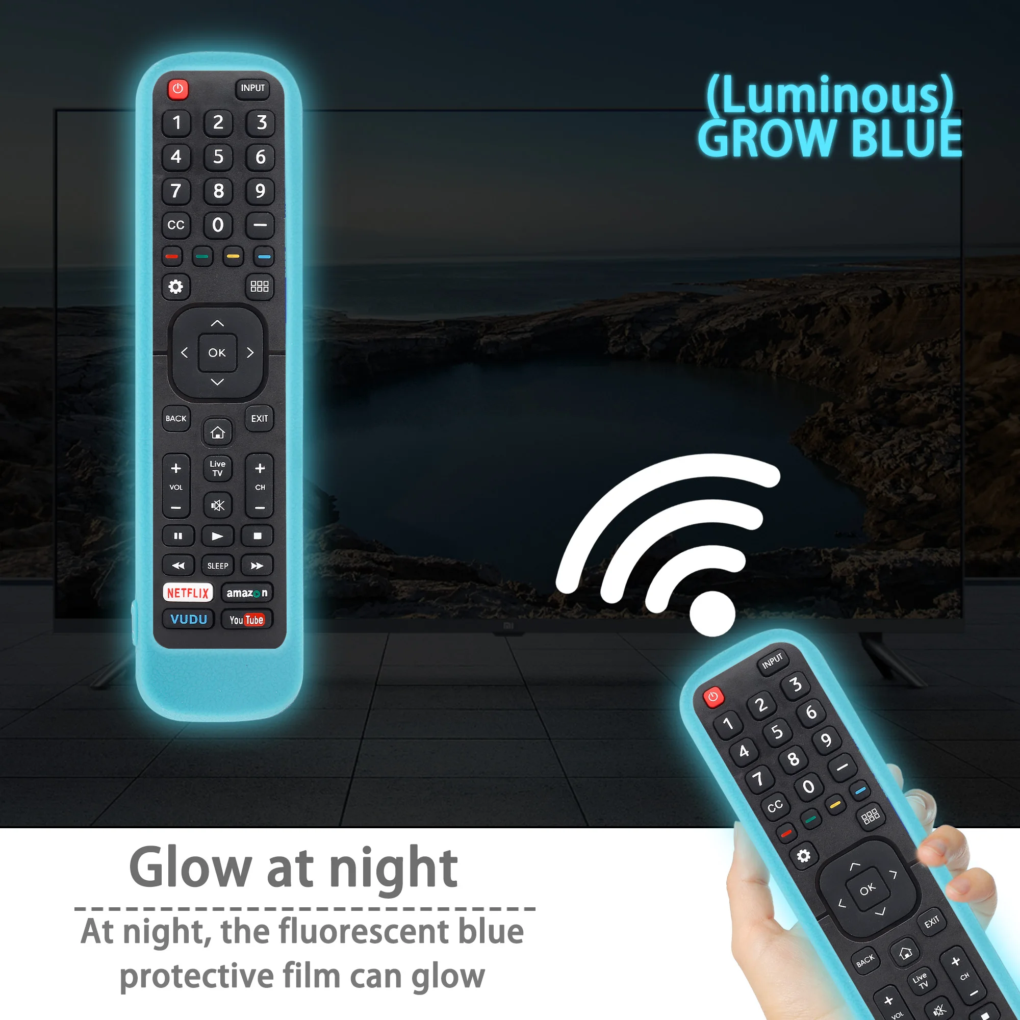 Protective Case Cover for Hisense EN2B27 EN2H27B EN2H27HS EN2H27D EN2A27 ER-31607R ER-22655HS RC3394408/01 TV Remote Controller