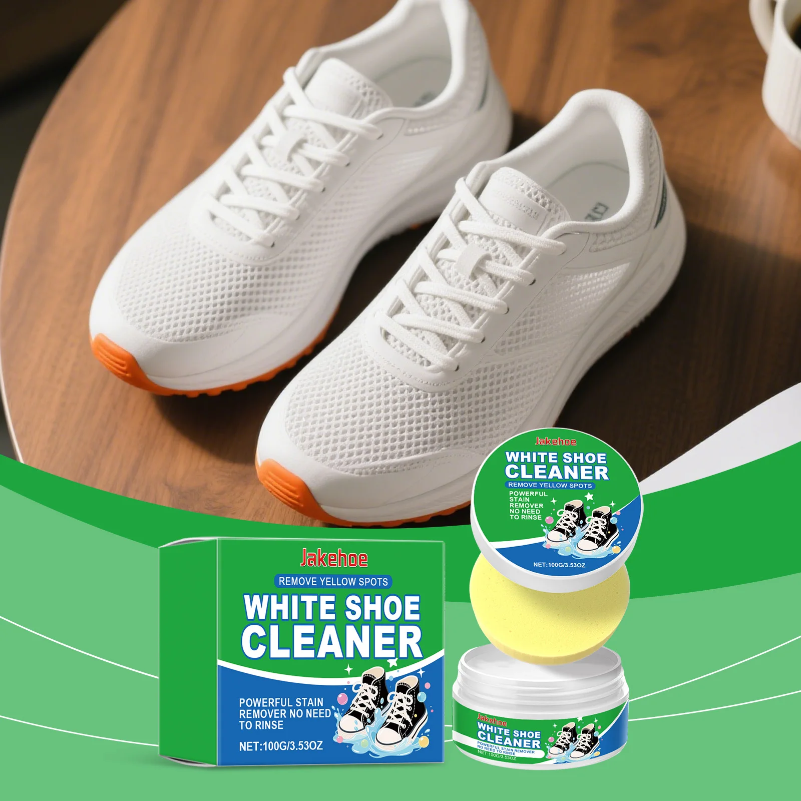 

White Shoe Cleaning Cream Removes Surface Stains Reduces Yellowing Gentle Clean for Sneakers White Shoes Effective Cream